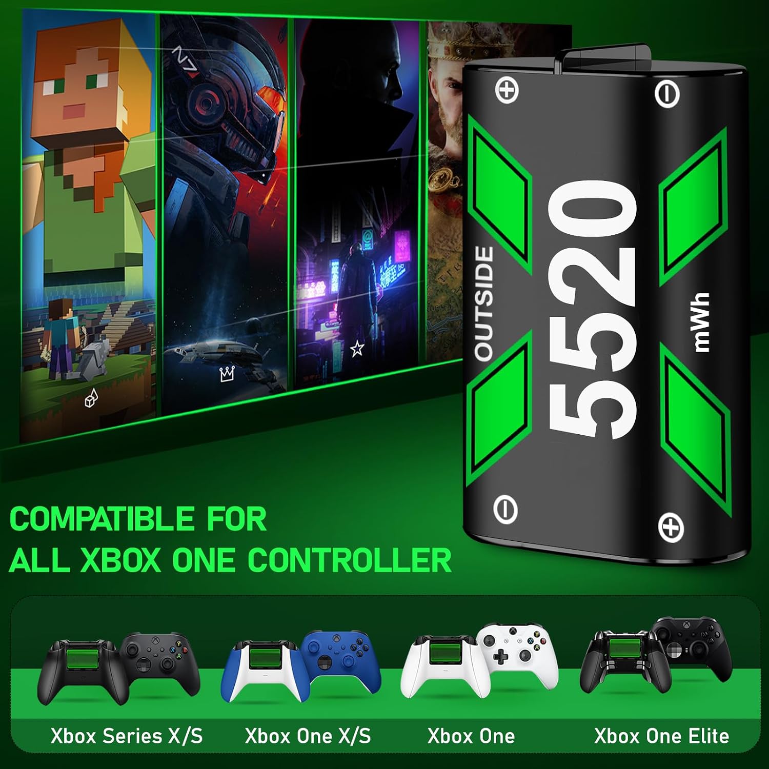 Detalle 2 de HASACOOL Controller Battery Pack 5520 mWh for Xbox controllers