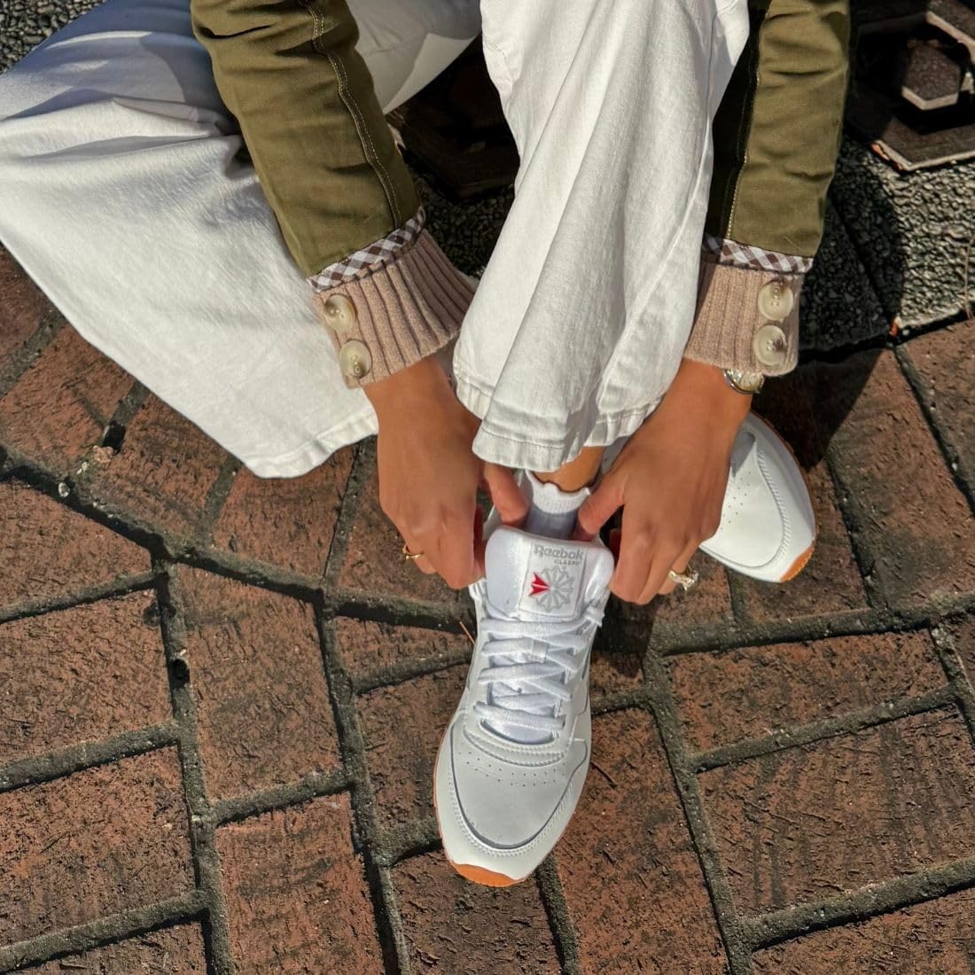 Thumbnail 2 de Reebok Classic Leather Men's Trainers, Intense White/Gum with EVA Midsole