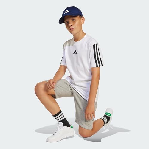 Detalle de Adidas Bambini Essentials 3 Stripes T-Shirt - 15-16 anni, White/Black