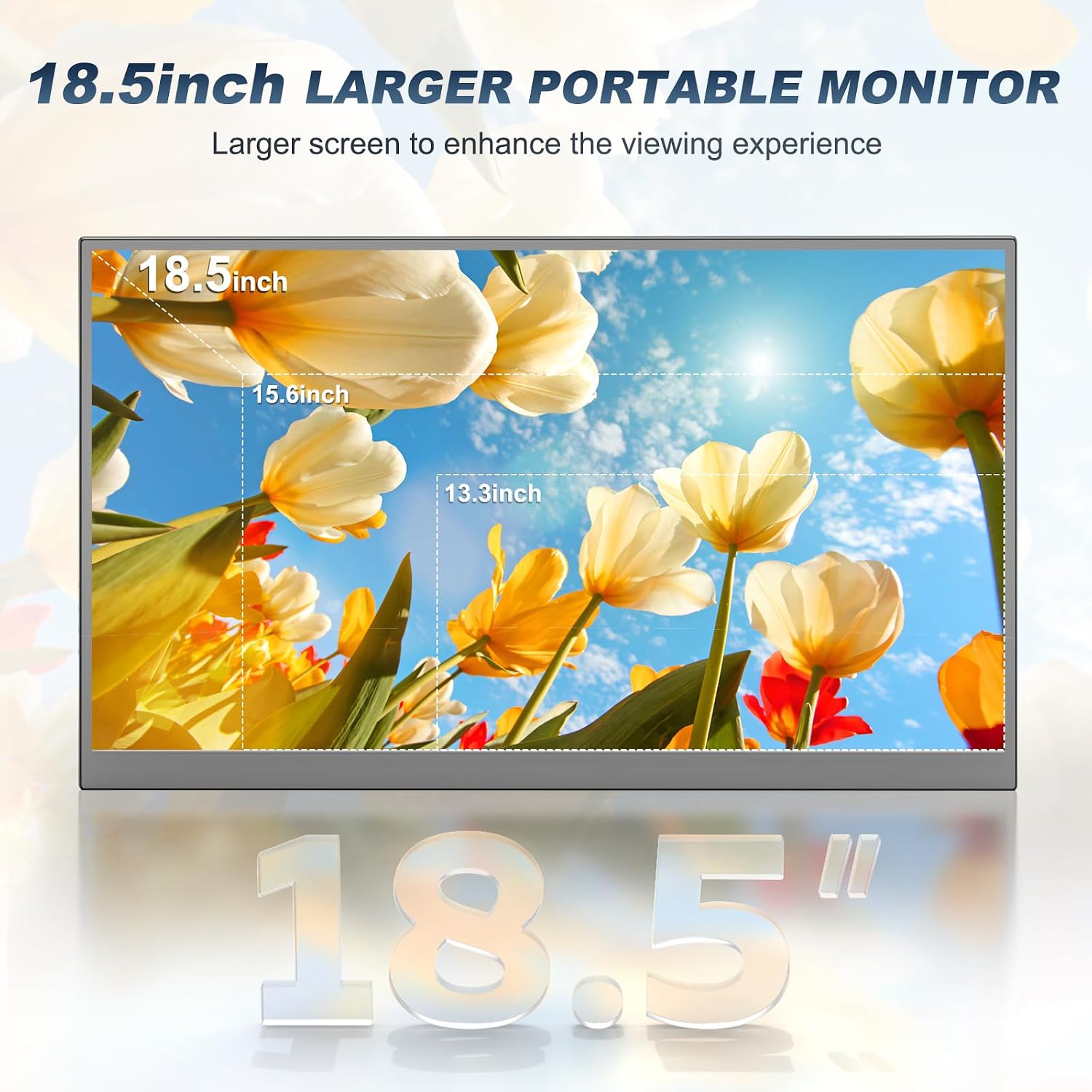 Detalle de COOLHOOD 18.5-inch Portable Monitor (1080P FHD, 120Hz, 125% sRGB) with USB-C & HDMI, VESA & Smart Cover