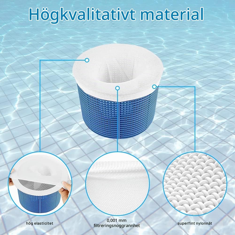 Detalle de OFFCUP poolskimmerstrumpor, 20-pack i nylon för hår, löv och insekter