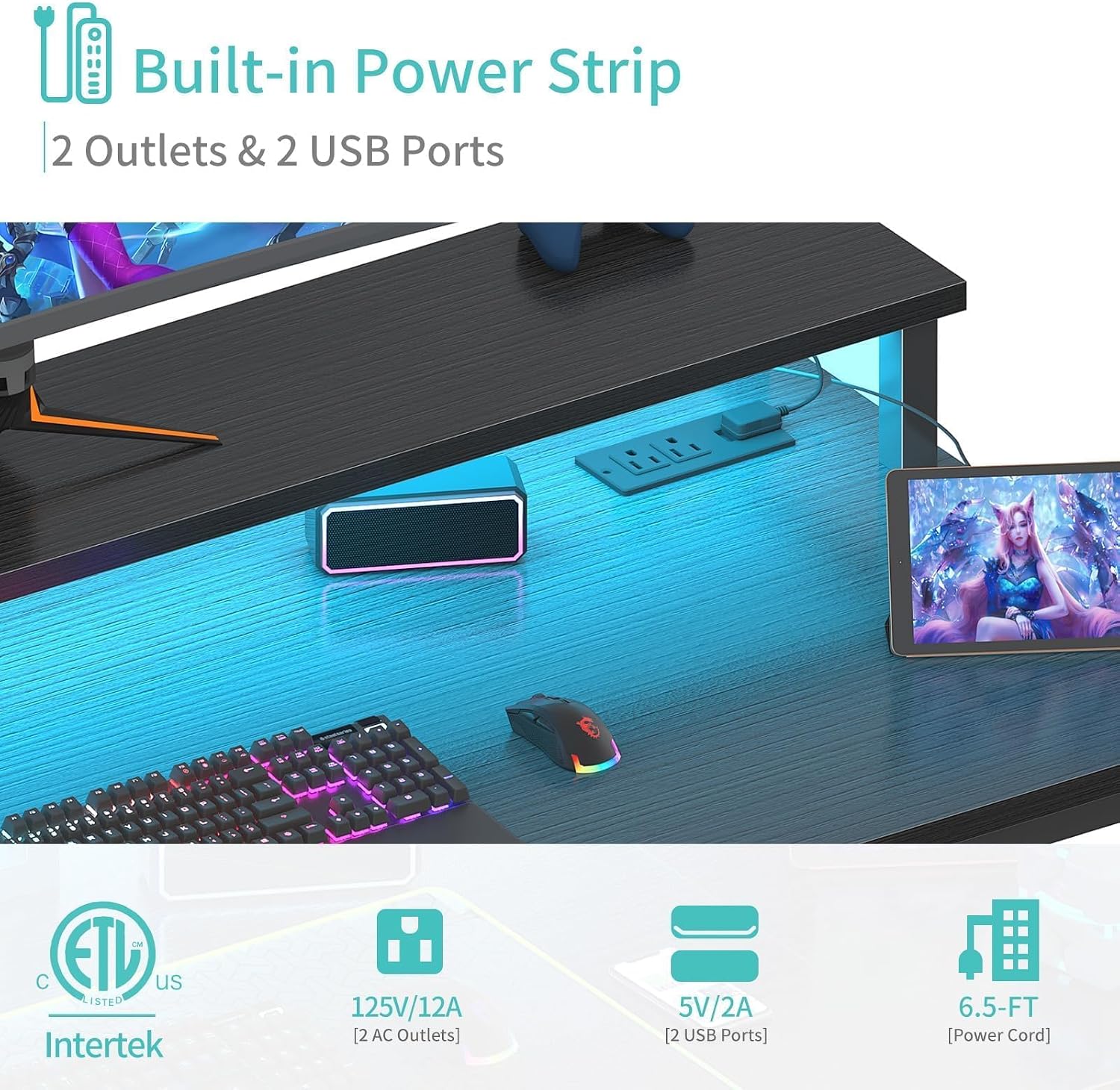 Detalle de Lufeiya Gaming Desk, 40-Inch