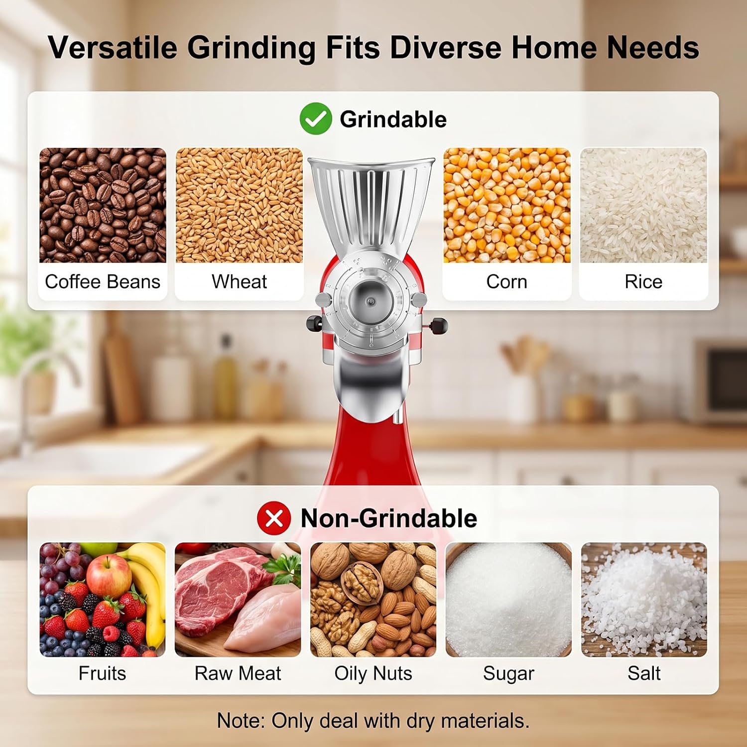 Detalle de HOZODO Grain Mill Attachment, 9-Level