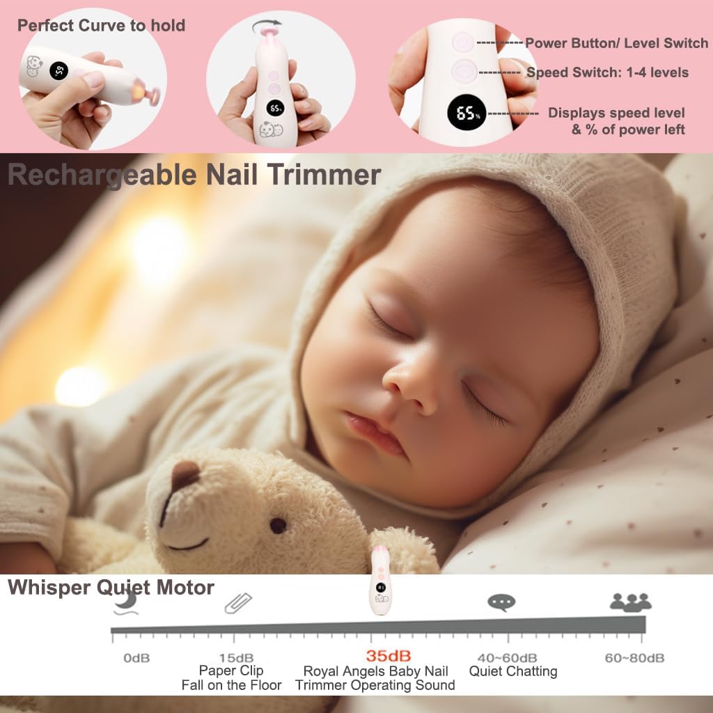 Thumbnail 3 de Royal Angels Rechargeable 22 in 1 Baby Nail Trimmer with LCD Display and Case