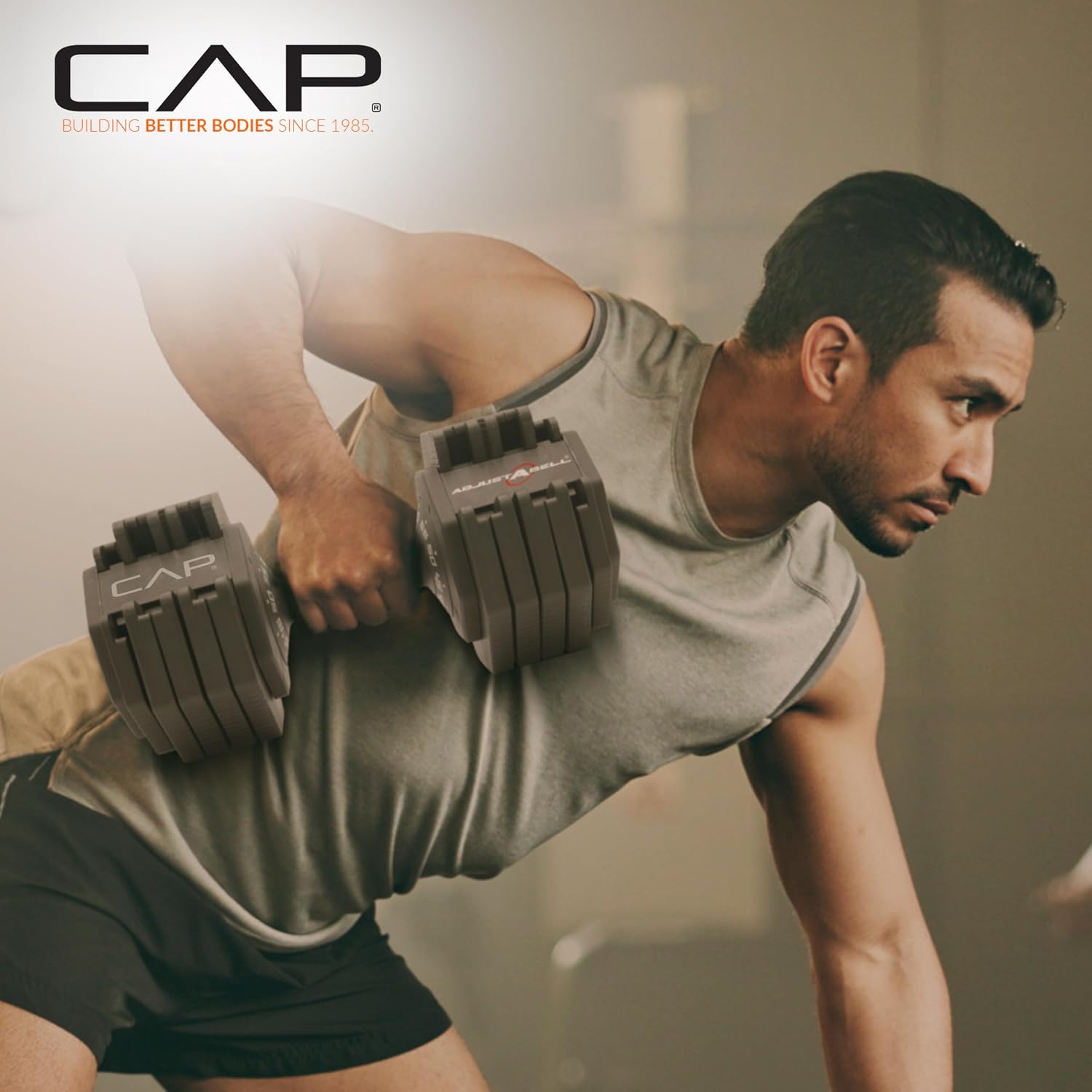 Detalle de CAP ADJUSTABELL Adjustable Dumbbell Set — Premium 55 lb Pair with Quick Select System