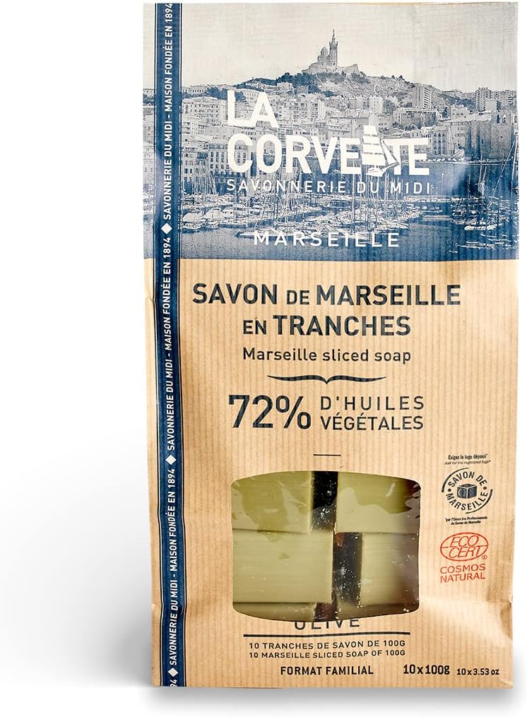 Thumbnail 1 de La Corvette Sapone Marsiglia all'Olio d'Oliva – Sacchetto da 10 saponette da 100 g (1000 g totali), senza profumazione