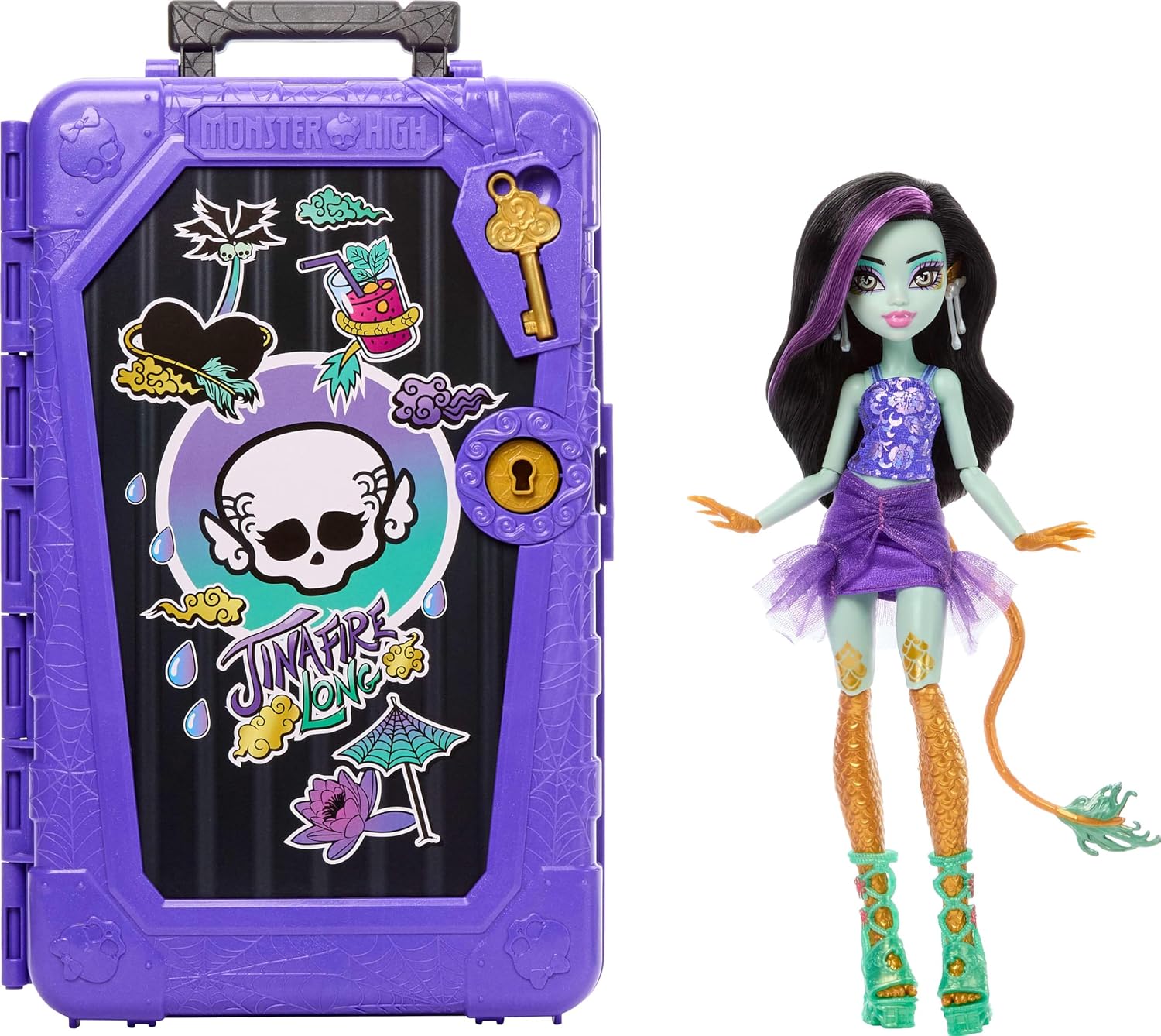 Detalle de Monster High Skulltimate Secrets Jinafire doll set with 19 surprises