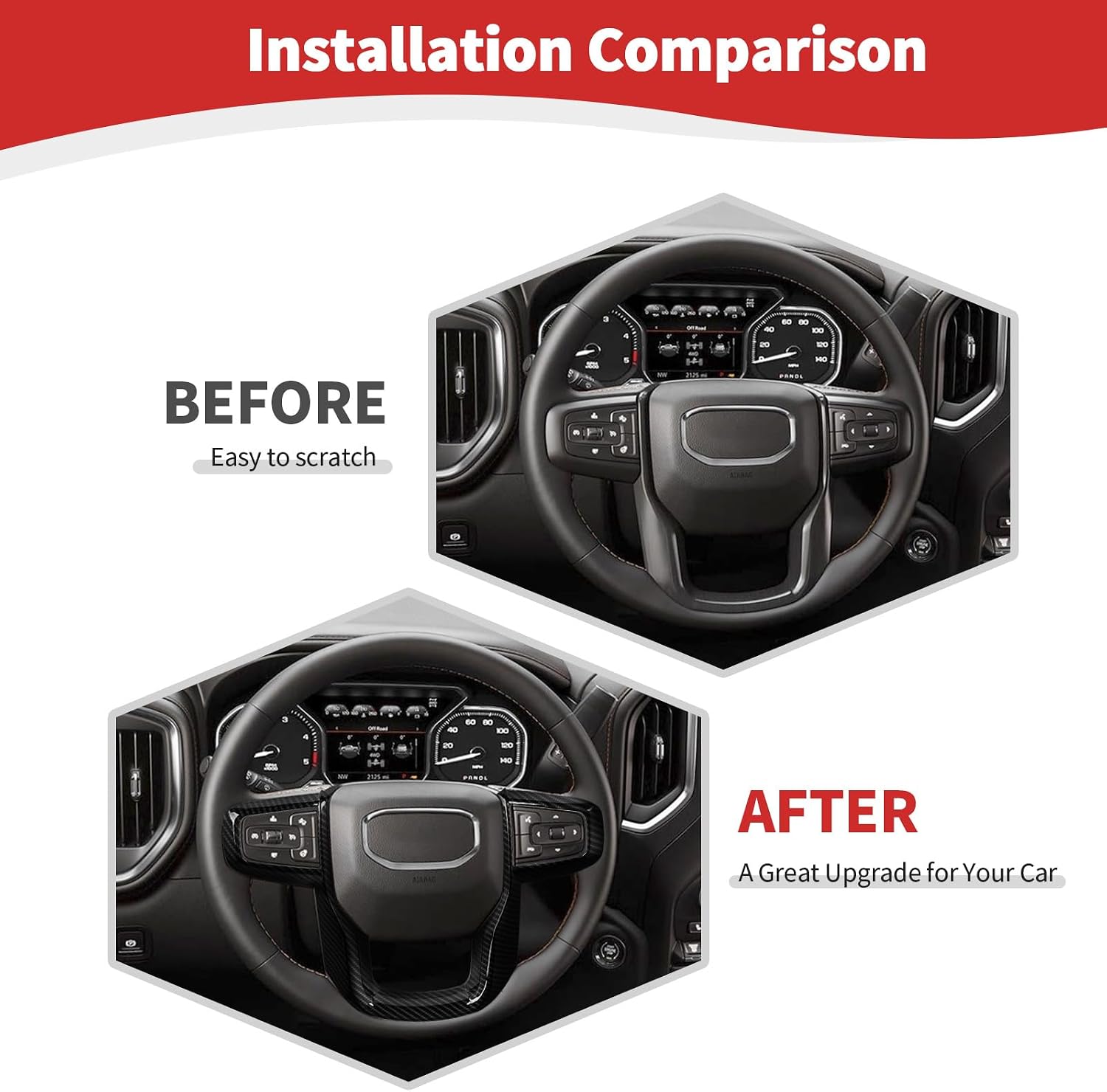 Detalle 2 de JOSHELA Steering Wheel Trim Cover, ABS Plastic