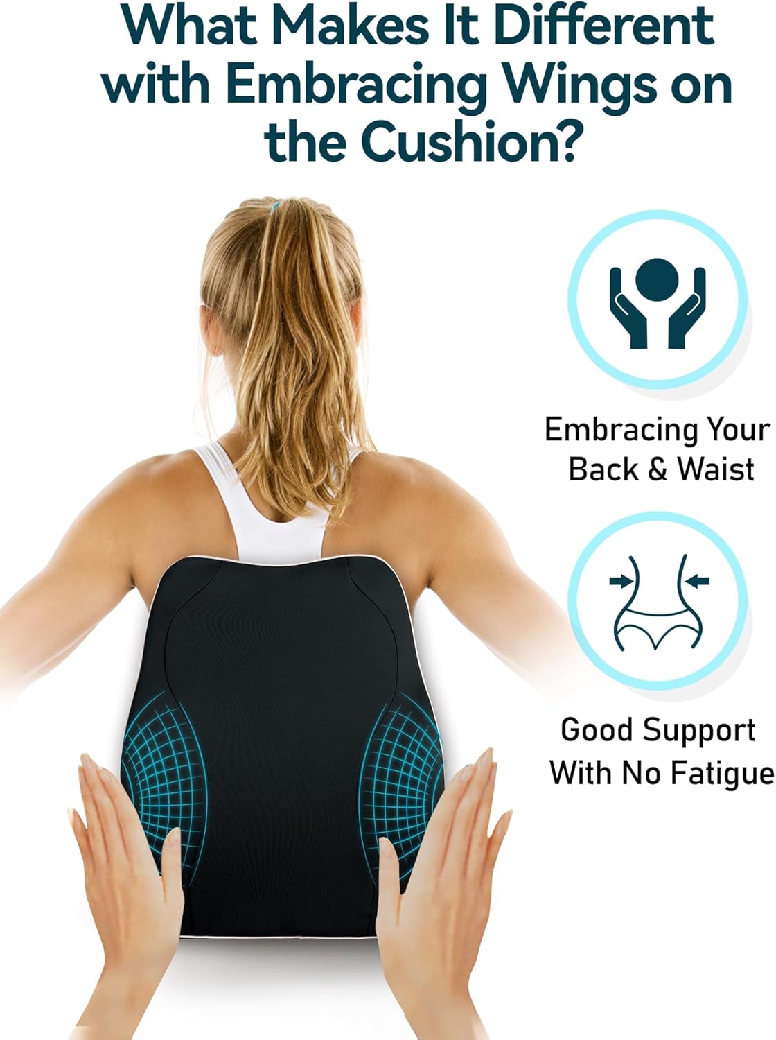 Thumbnail 1 de Travel Ease Ergonomic Lumbar Support Cushion (Memory Foam, Black)