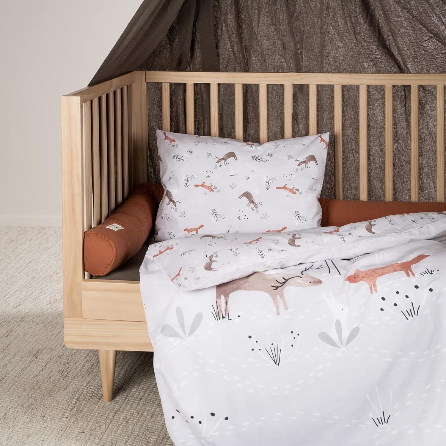 Thumbnail 1 de Julius Zöllner Kinderbettwäsche aus 100% Baumwolle (Standard 100 by OEKO-TEX), Woodlife – 100x135 + 40x60 cm