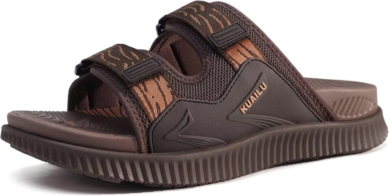 Detalle de KuaiLu Men’s Orthotic Athletic Slide Sandals with Arch Support & Adjustable Strap