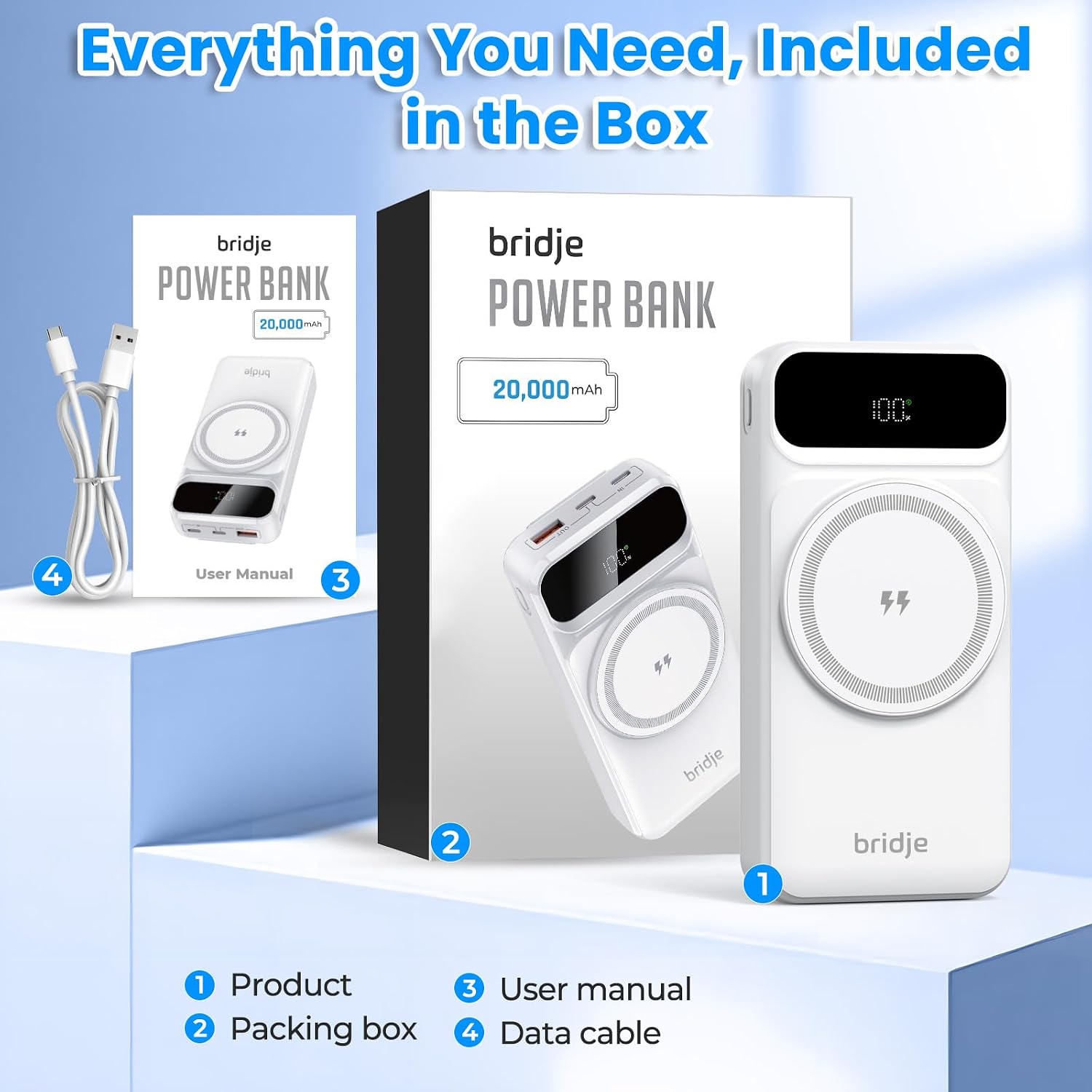 Thumbnail 6 de Bridje Magnetic Power Bank 20000mAh wireless charger