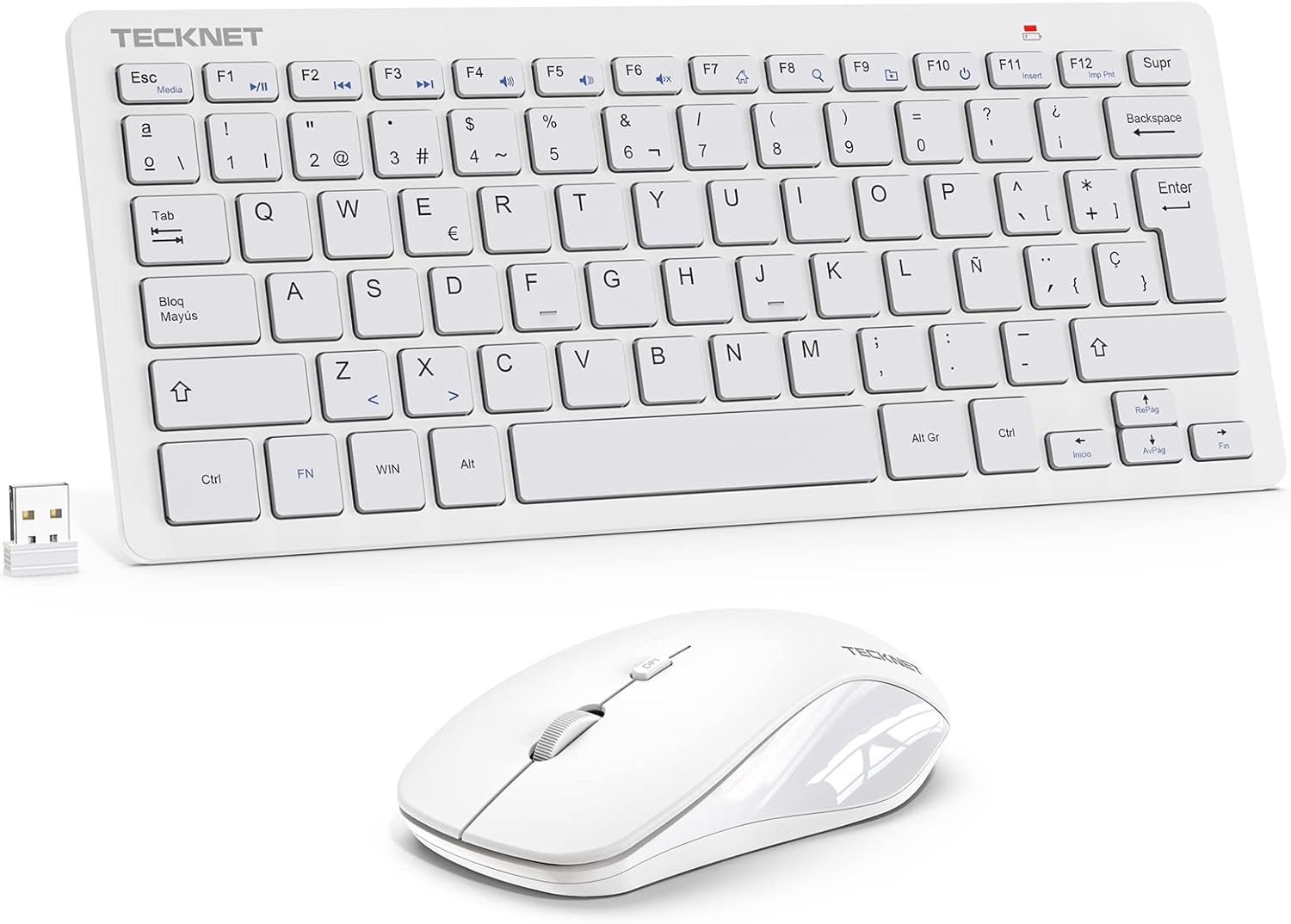 Detalle de TECKNET Mini teclado y ratón 2,4 GHz 15 m