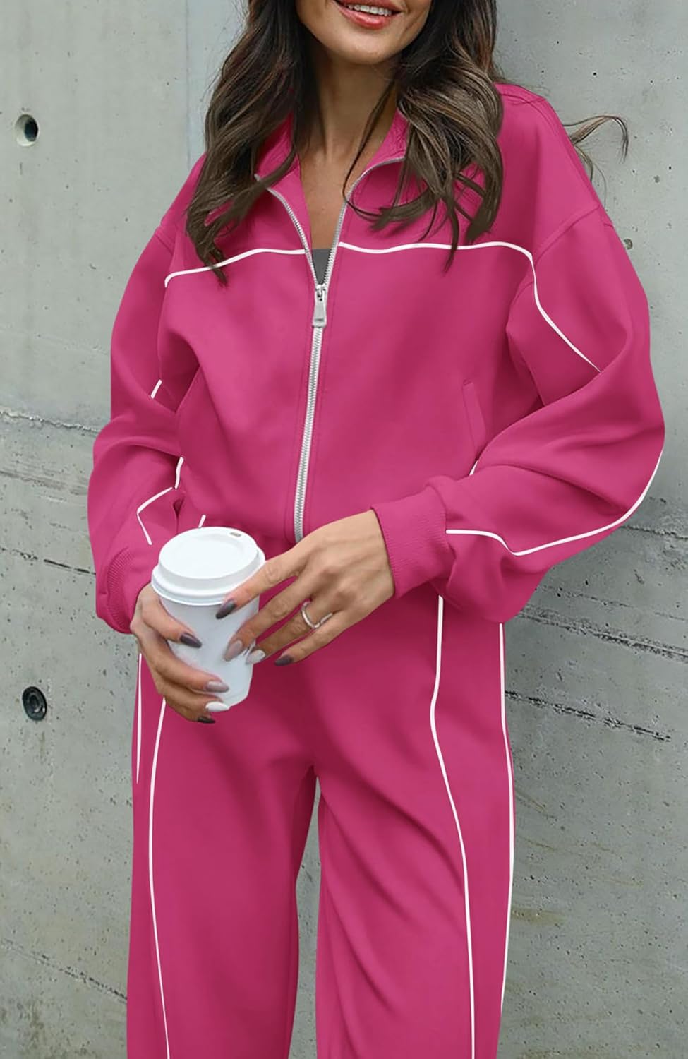 Thumbnail 3 de BTFBM Women's Two Piece Tracksuit: Soft, Cozy, and Easygoing Activewear Set