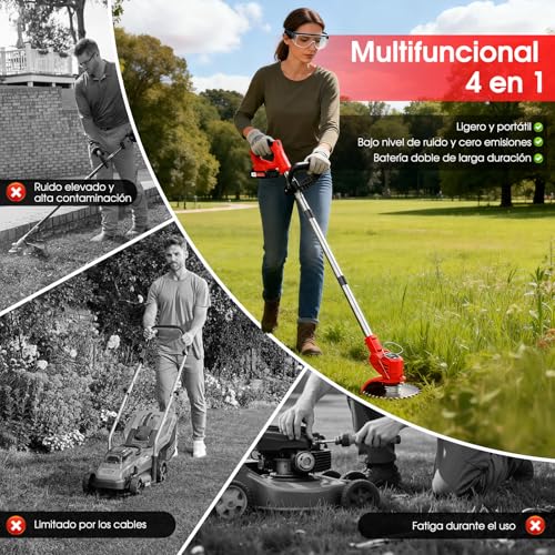 Thumbnail 7 de OUTIGO Cortacésped inalámbrico 21V con 2 baterías y 4 tipos de accesorios de corte para jardín y terraza
