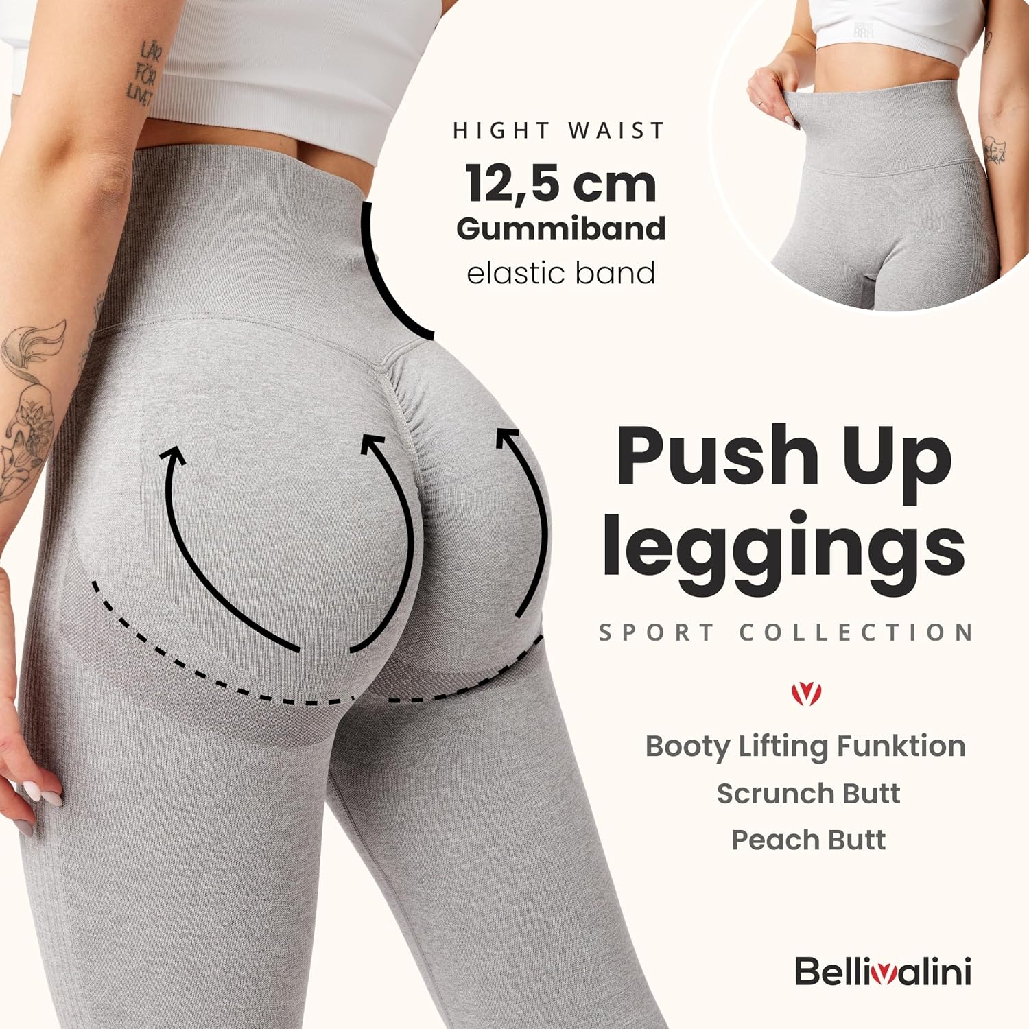 Thumbnail 2 de Bellivalini BLV50-255 Leggins vita alta push up