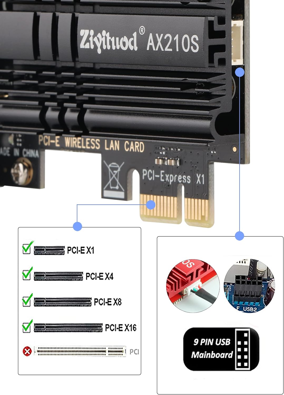 Thumbnail 5 de Intel AX210 WiFi 6E PCIe 5400Mbps network card