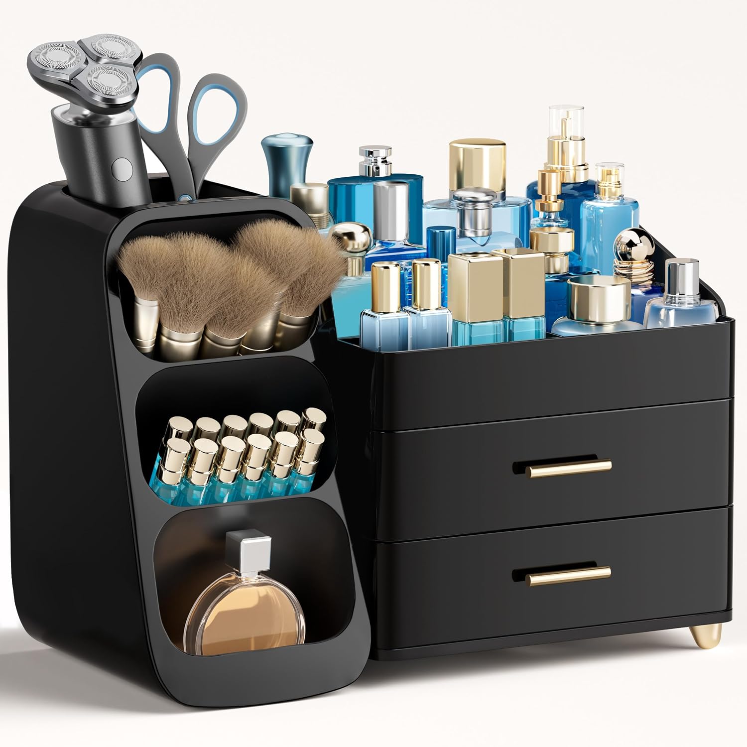Thumbnail 6 de HBlife Kosmetik Organizer mit Schubladen – 3-in-1 Make-up Aufbewahrung, Große Kapazität, Weiß