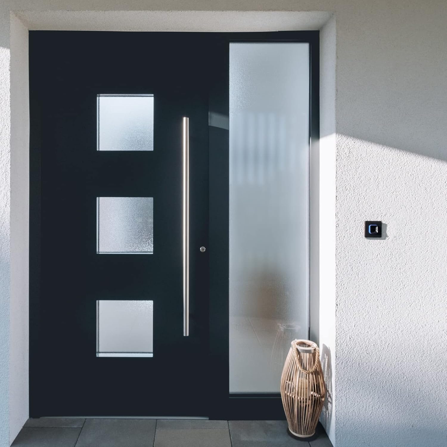 Detalle de EKEY 203702 xLine – podtynkowy zestaw czytnika linii papilarnych, czarny, 12–24 V