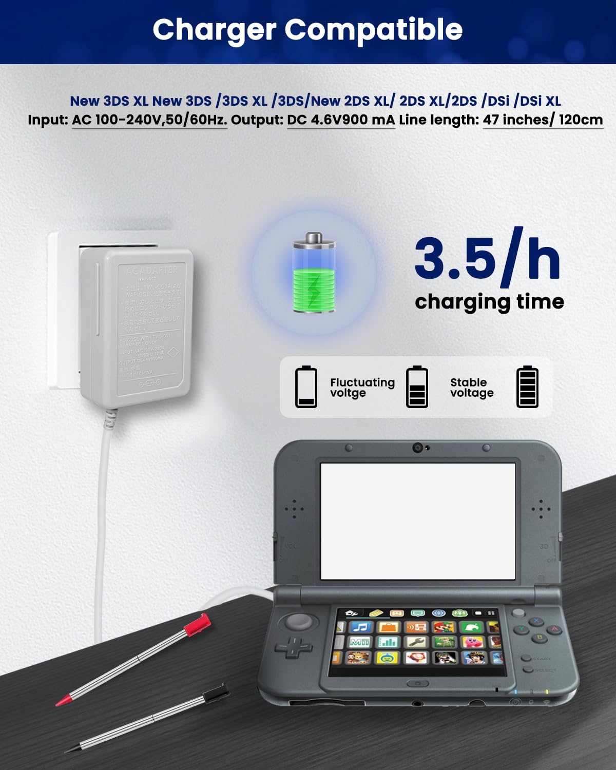 Thumbnail 5 de AC Adapter Game Charger 3.8FT