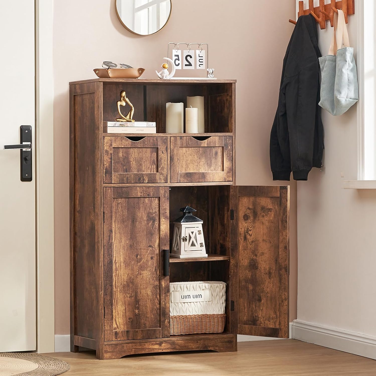 Detalle 2 de IWELL Bathroom Storage Cabinet with 2 Drawers