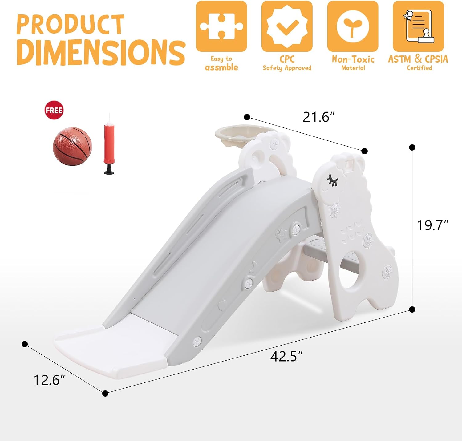 Thumbnail 5 de Toddler Slide Freestanding Playset with Ball Pit