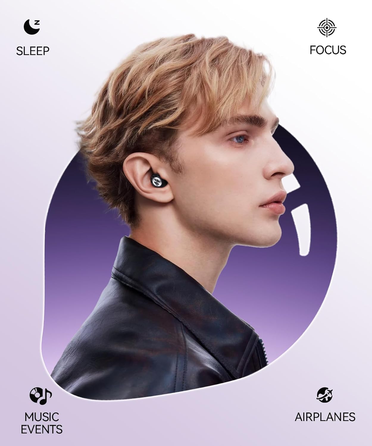 Detalle de Ear Plugs for Sleeping 50dB: Noise-Cancelling Silicone Eartips Kit with Case