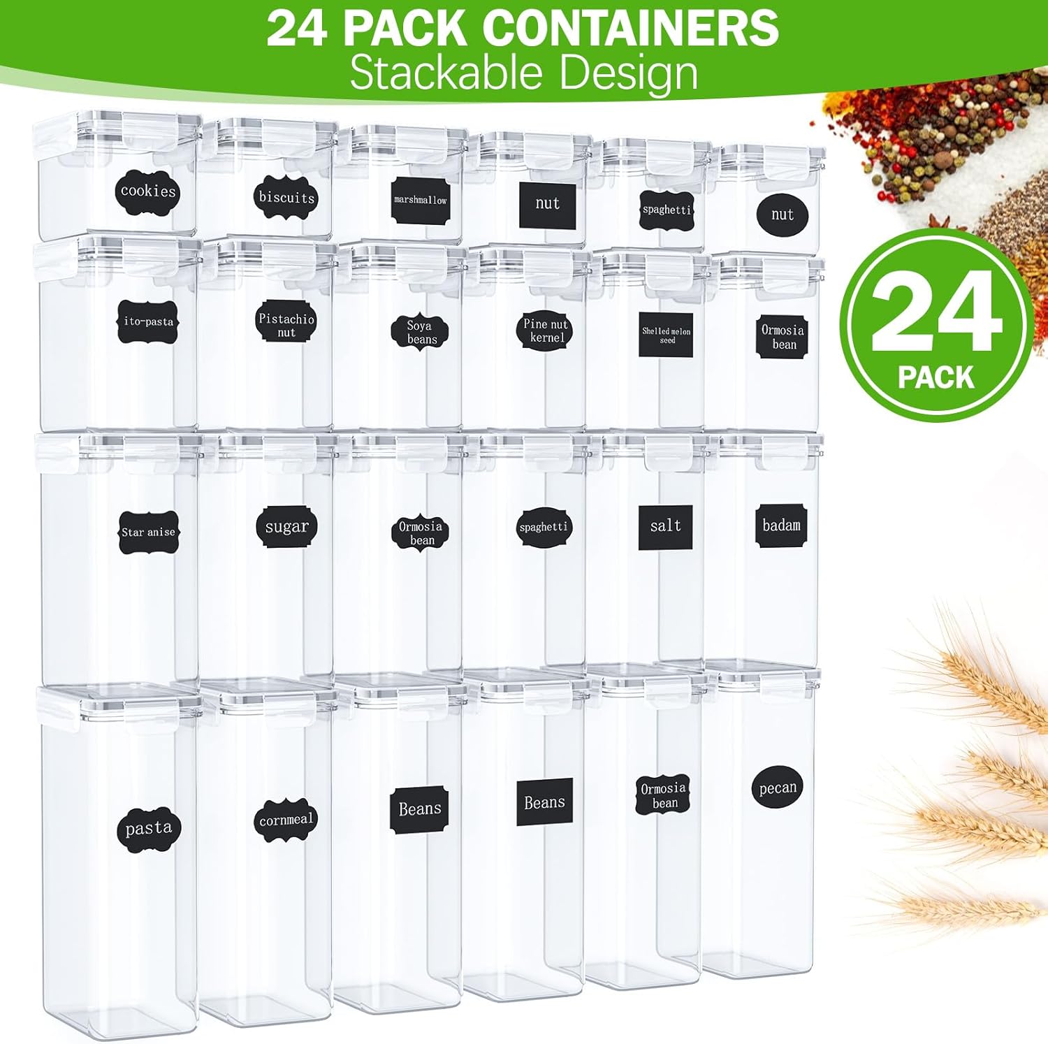 Thumbnail 4 de PurKeep Set 24 luftdichte Vorratsdosen