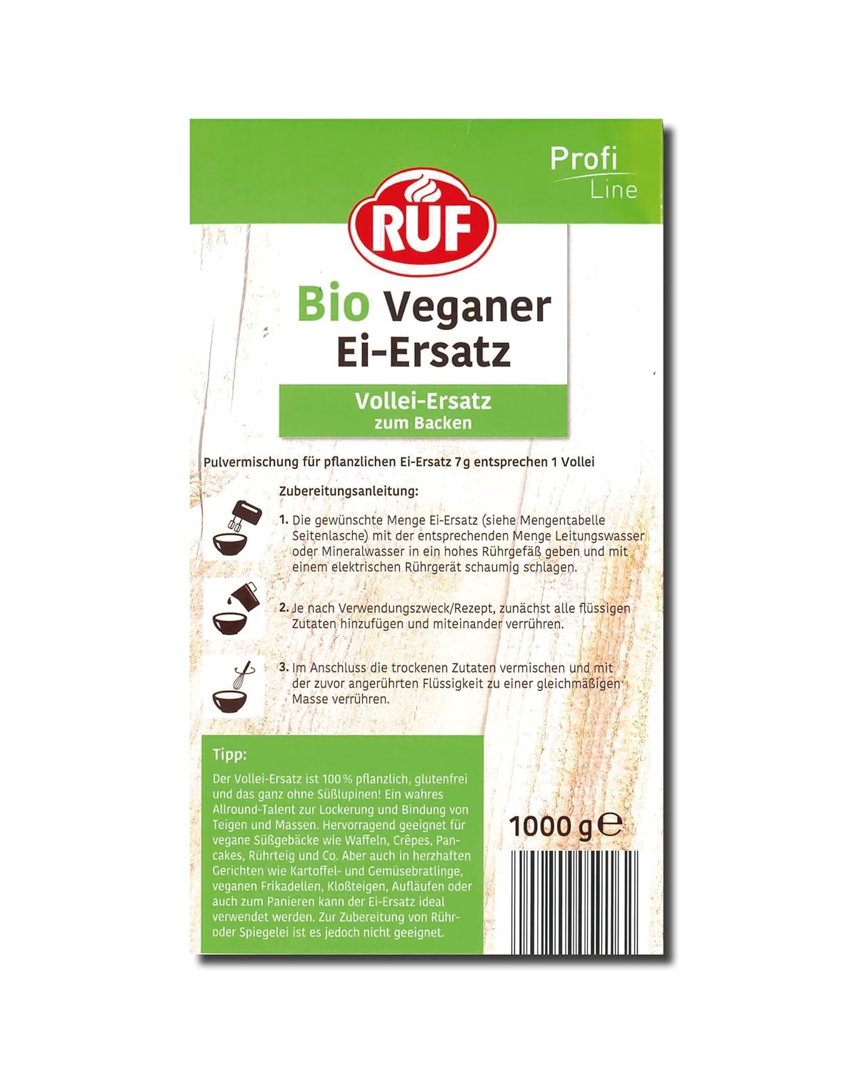 Thumbnail 1 de RUF Bio Veganer Ei-Ersatz Vorratspackung (1 kg) – 100% pflanzliche Alternative zum Backen