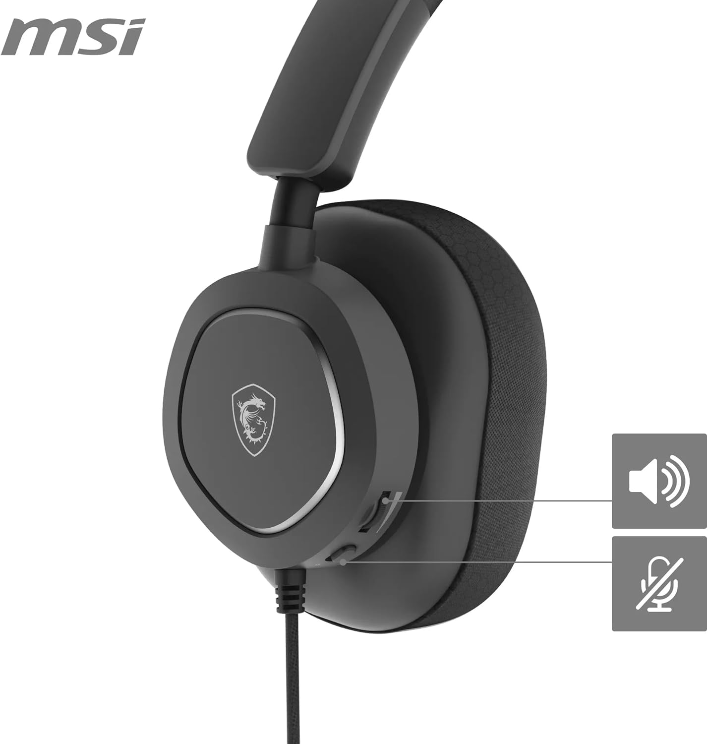 Thumbnail 4 de MSI MAESTRO 300 Gaming Headset con driver da 40 mm, microfono cardioide rimovibile e suono 3D Nahimic