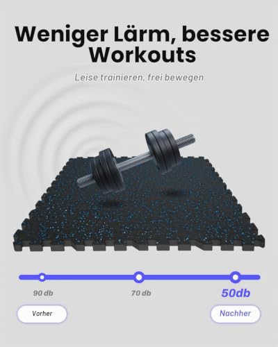 Thumbnail 7 de AIRHOP 6 Matten 60x60x2 cm – rutschfeste Gummimatten für Fitnessstudio & Heimfitness