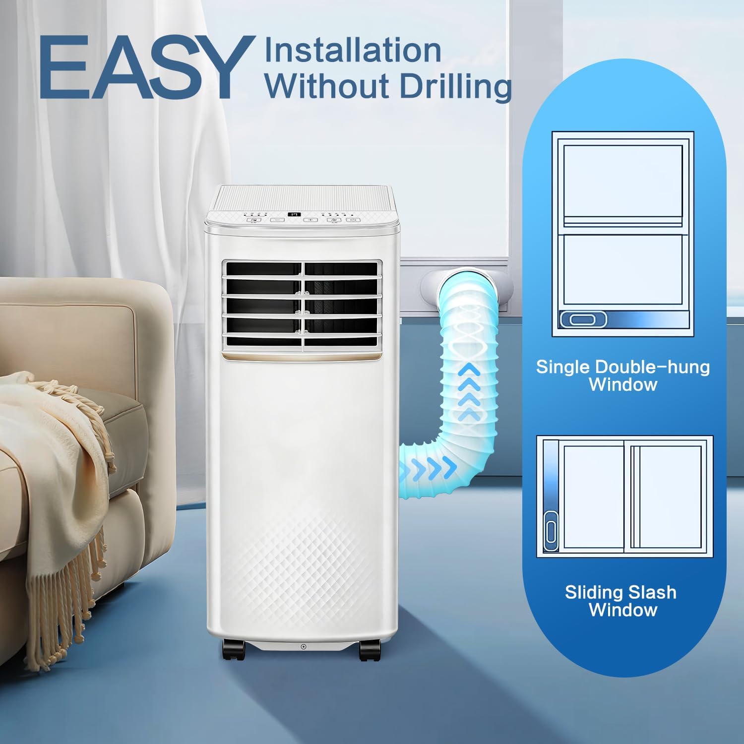Detalle 2 de Air Conditioning Unit 9000 BTU Portable with 4-in-1 Cooling, Fan, Dehumidifier and Sleep Mode
