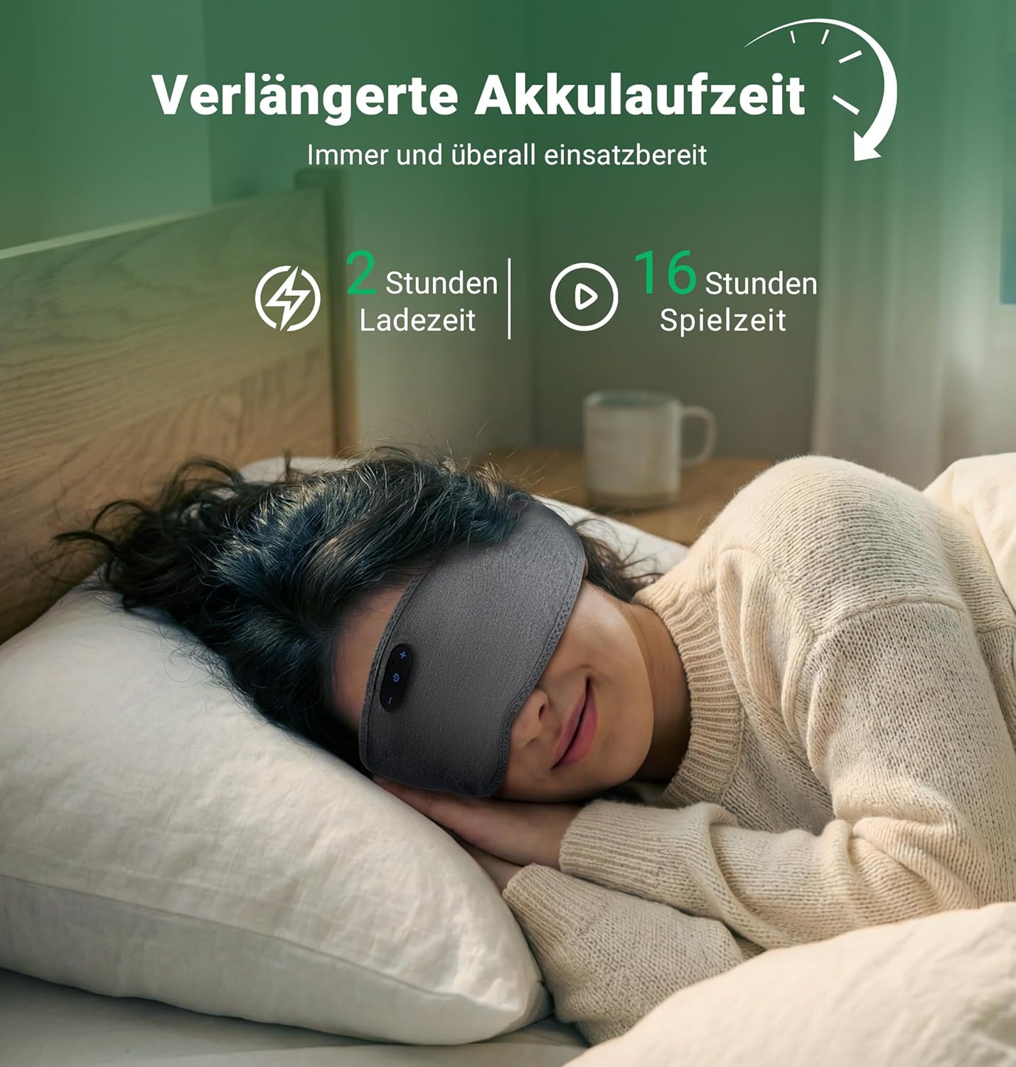 Detalle de ink-topoint Schlafkopfhörer Bluetooth – Schlafkopfhörer aus Bambus-Baumwolle mit ultradünnen HD-Lautsprechern