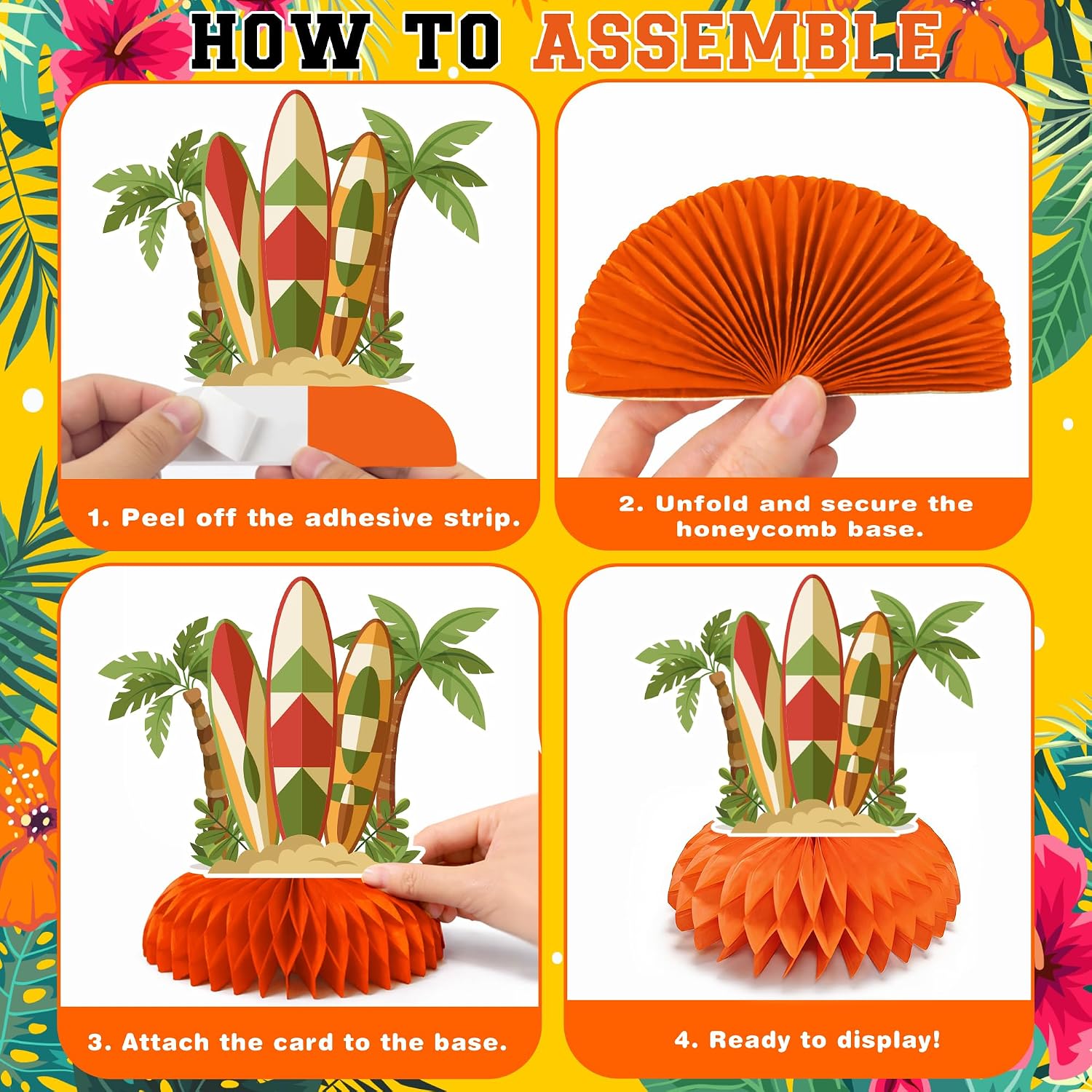 Detalle de Hawaiian Honeycomb Table Centerpieces, 9-Piece Set