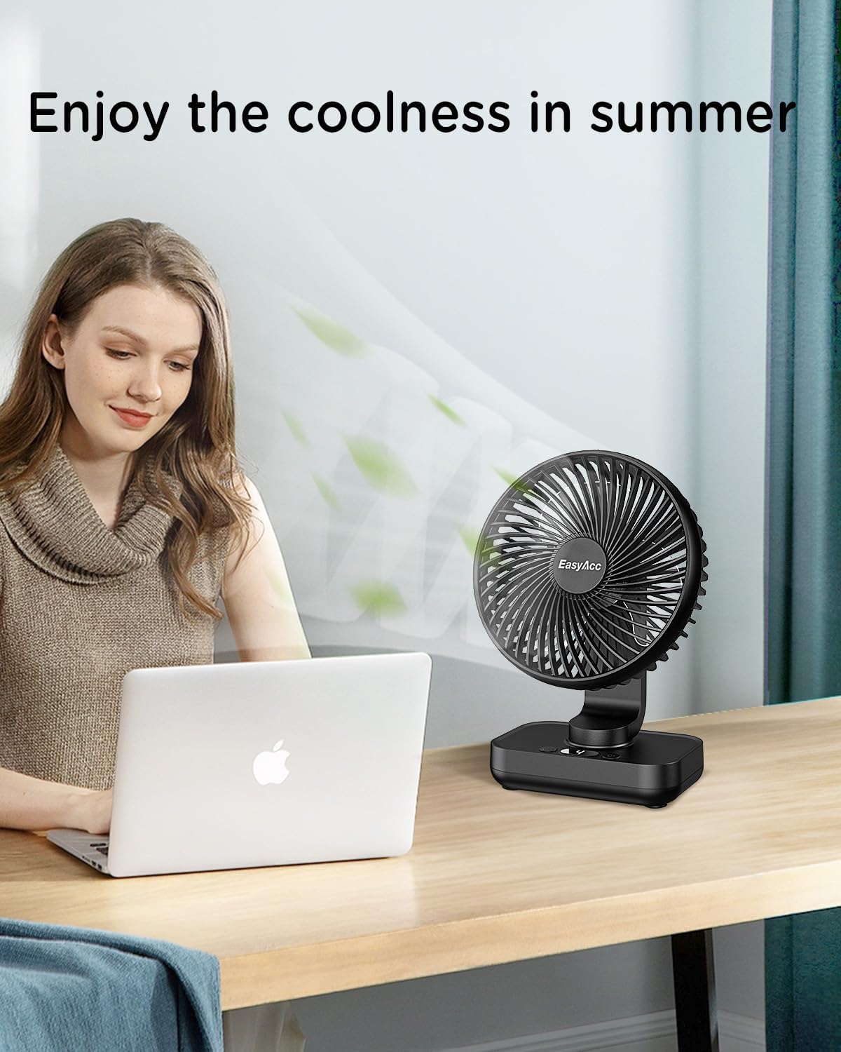 Thumbnail 3 de EasyAcc Ventilador de Mesa USB 4 Velocidades ⚡ Recargable 4000mAh