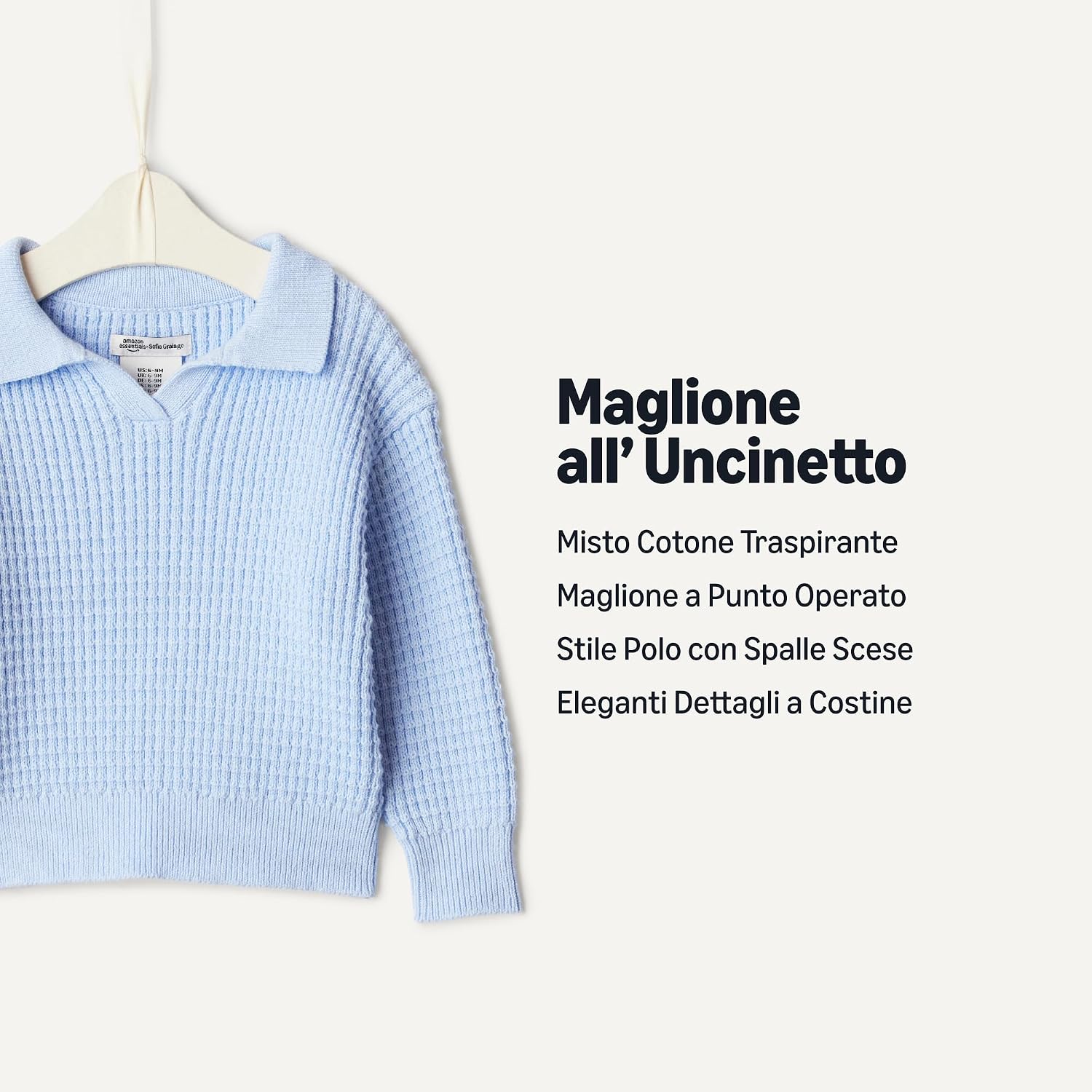 Detalle de Amazon Essentials x Sofia Grainge Set: maglie e canotte in cotone lavorato all’uncinetto, Mommy & Me