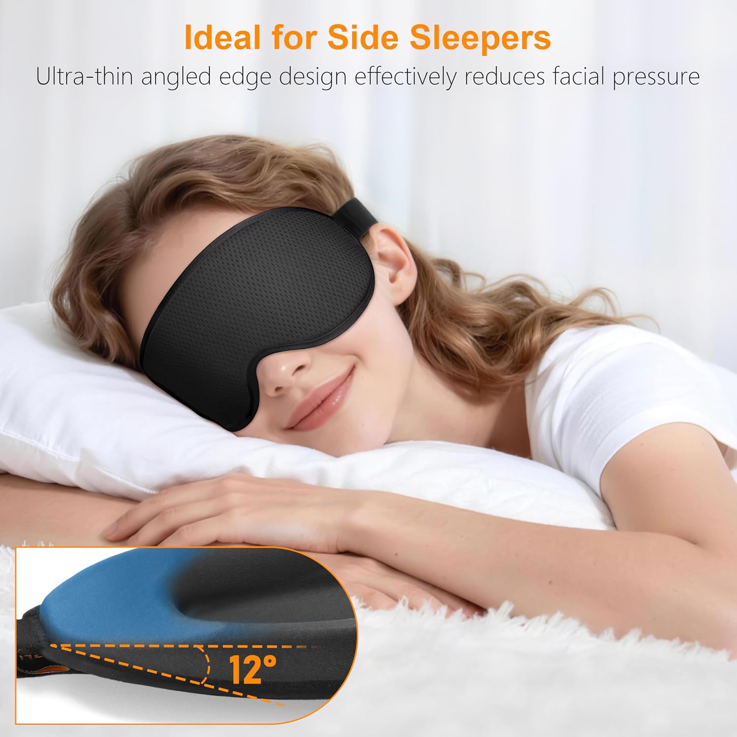 Thumbnail 3 de Gritin 100% Blackout Sleep Eye Mask – 3D zero-pressure eye design for side sleepers