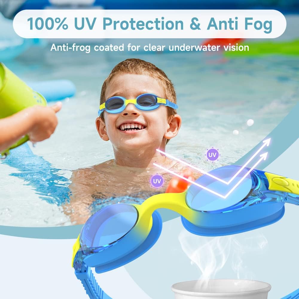 Detalle de Findway Kids Swimming Goggles: Leakproof, Anti‑Fog Swim Goggles for 3–14 Years