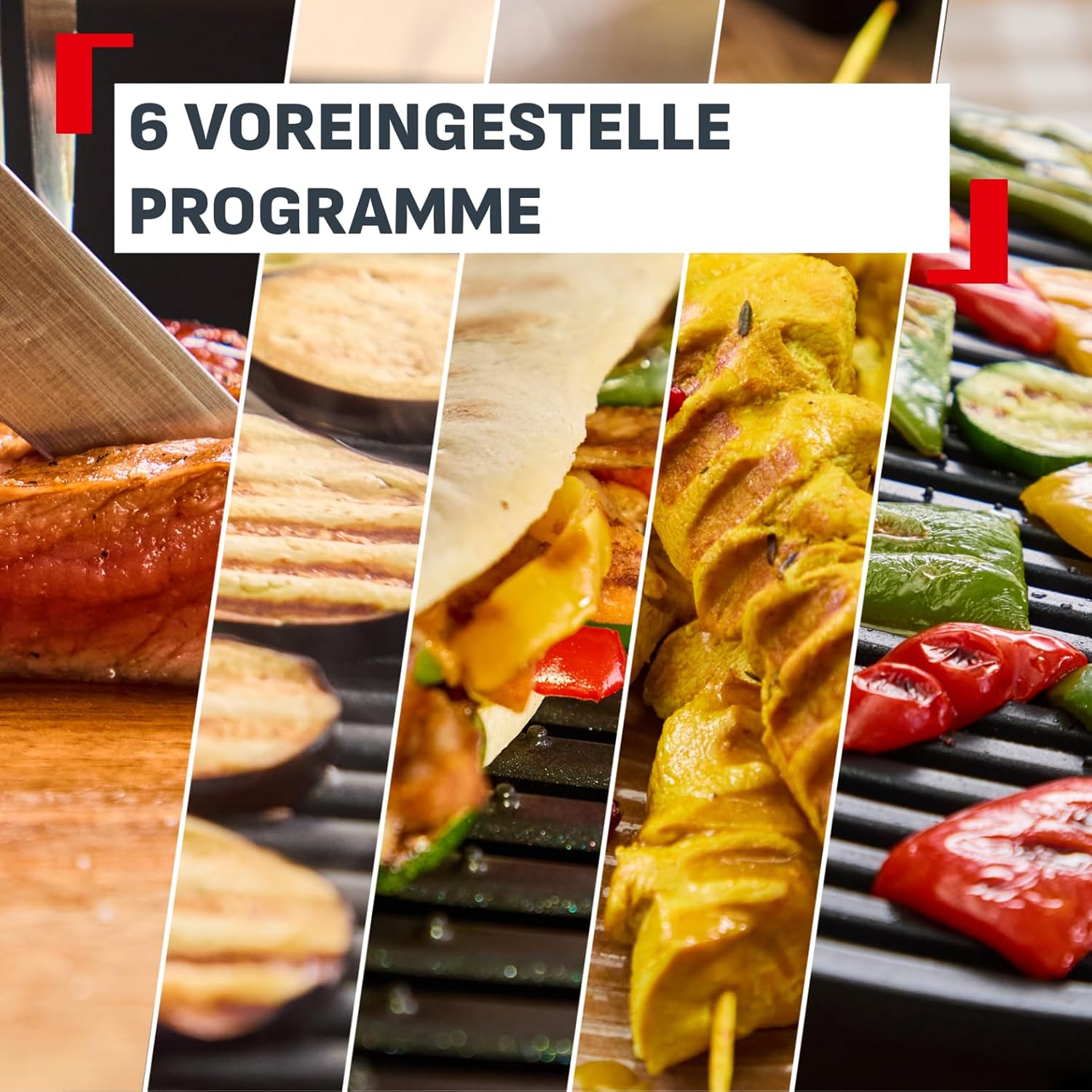 Thumbnail 5 de Tefal OptiGrill+ Kontaktgrill GC712D12 – mit 6 Programmen, Garstufenanzeige & abnehmbaren Platten