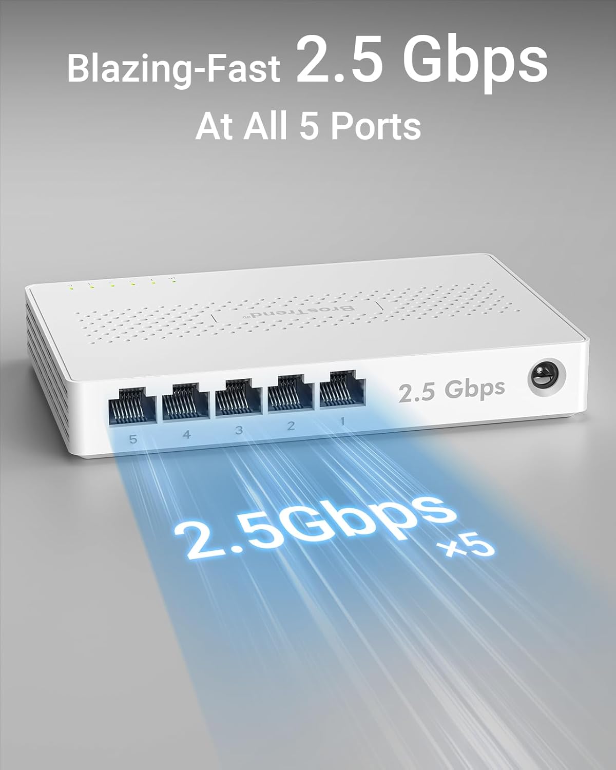 Thumbnail 1 de BrosTrend 5-Ports 2,5G LAN Switch – Unmanaged, leise und plug-and-play