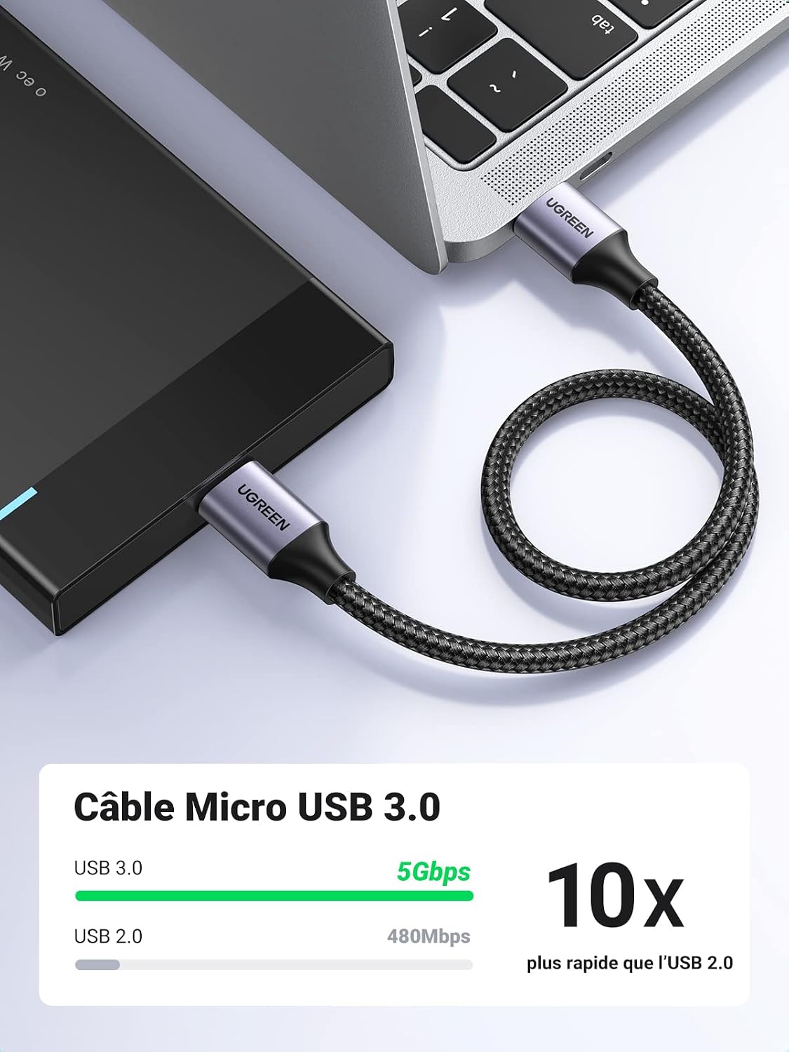 Thumbnail 1 de UGREEN Câble USB 3.0 Mâle A vers Micro B