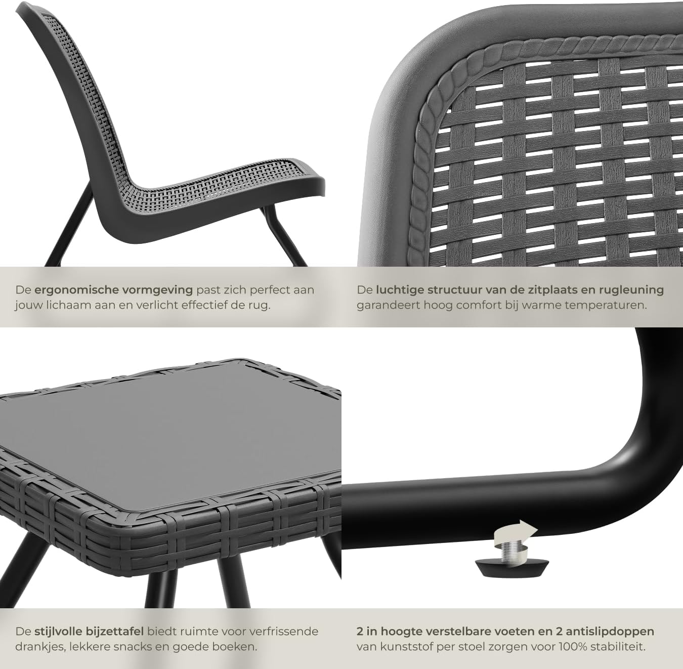 Detalle de tectake Modica 405023 tuinmeubelset voor 2 personen in rotanlook