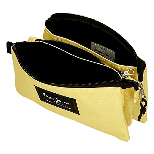 Detalle de Pepe Jeans Aris Estuche Triple Amarillo 22x12x5 cm – Poliéster