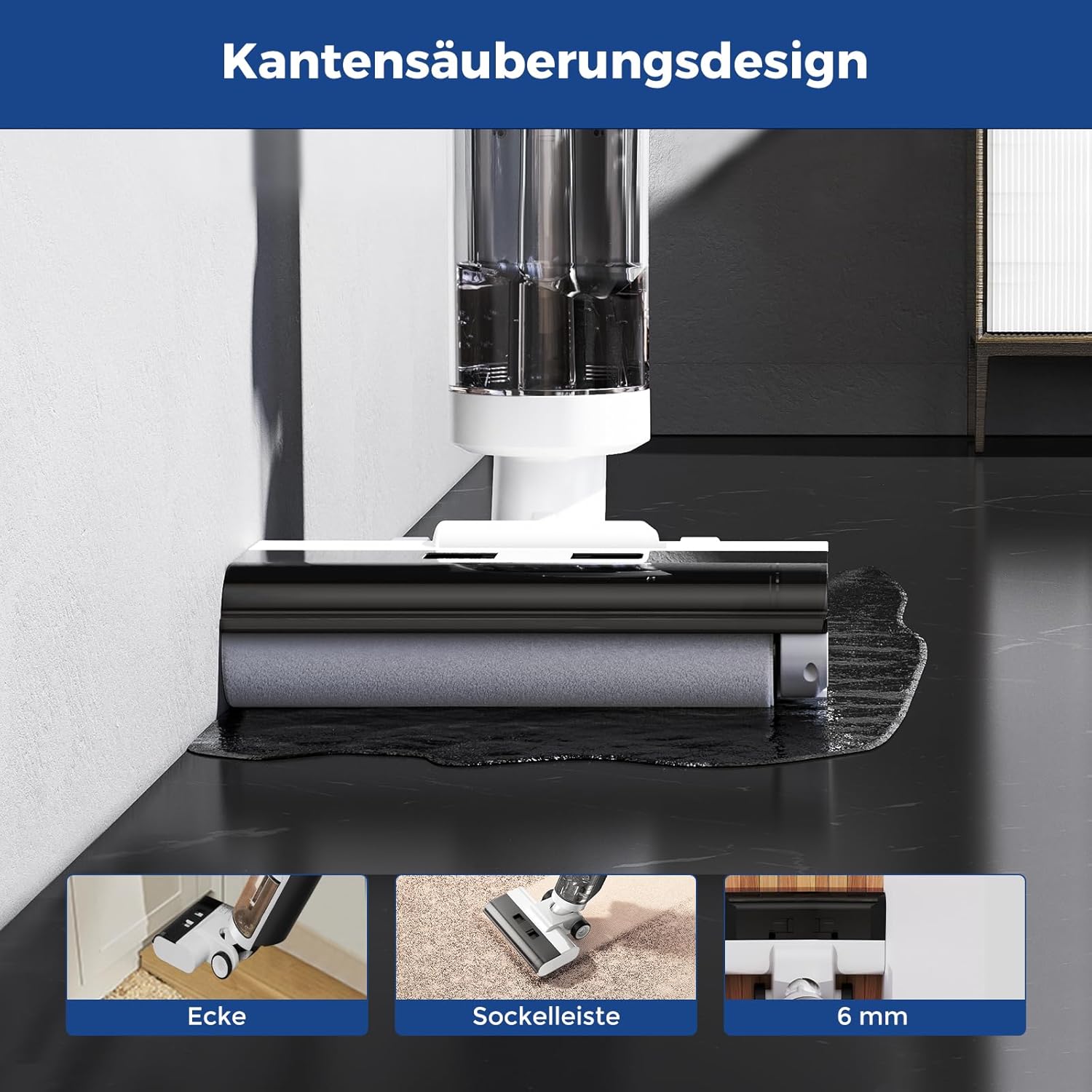Thumbnail 1 de JONR ED12 Nass Trockensauger Akku – Saugwischer mit Selbstreinigung, Kantenbürste und 850-ml-Wassertank