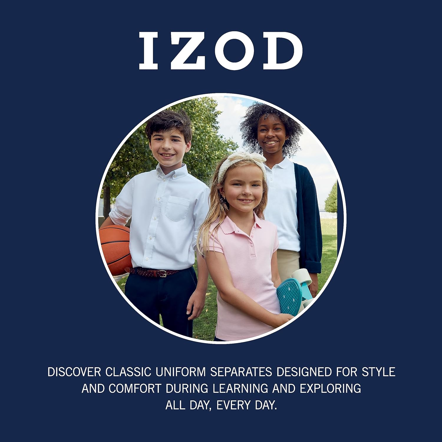 Thumbnail 4 de Izod Boys' School Uniform Twill Pants, Flat Front & Comfortable Waistband
