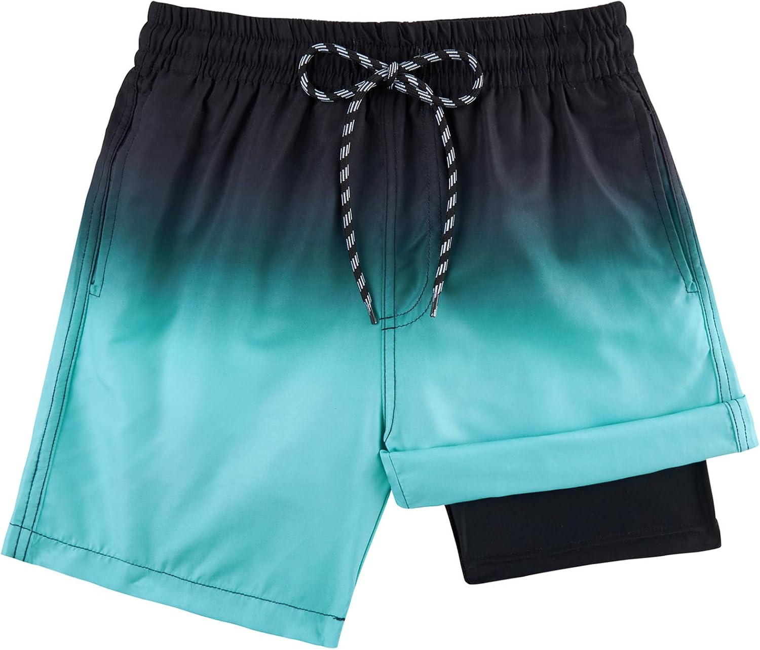 Detalle de Kids4ever Boys Swim Trunks Quick Dry with Compression Liner – 7-18 Years
