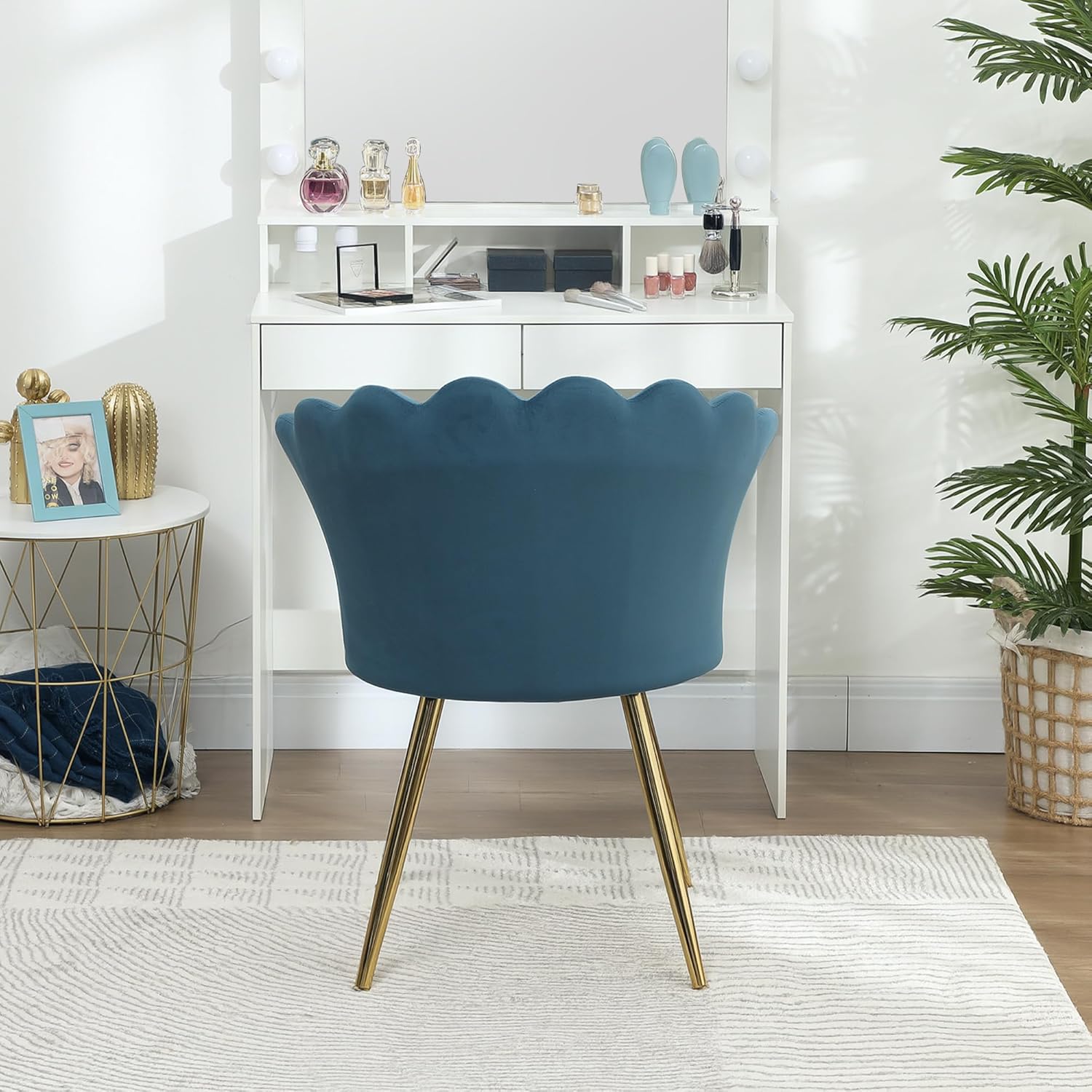 Thumbnail 6 de HOMCOM Fauteuil Coquillage Bleu 67x64x77 cm