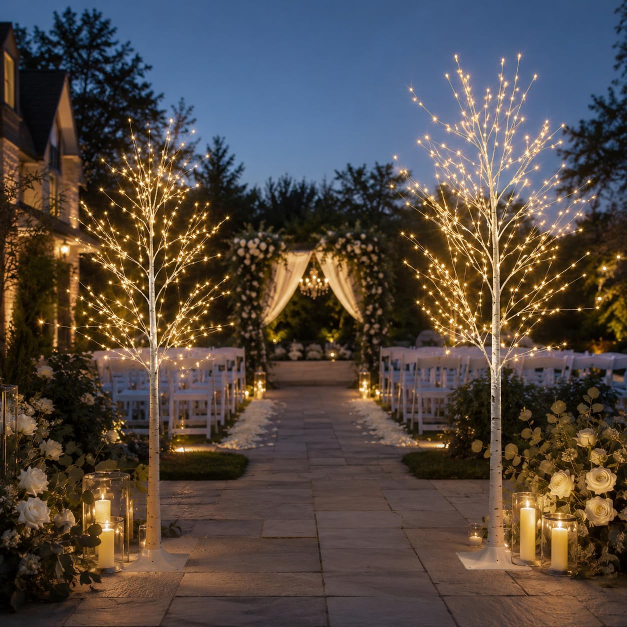 Thumbnail 6 de PEIDUO 803170CC Lighted Birch Tree Set, 5 ft and 6 ft LED Trees