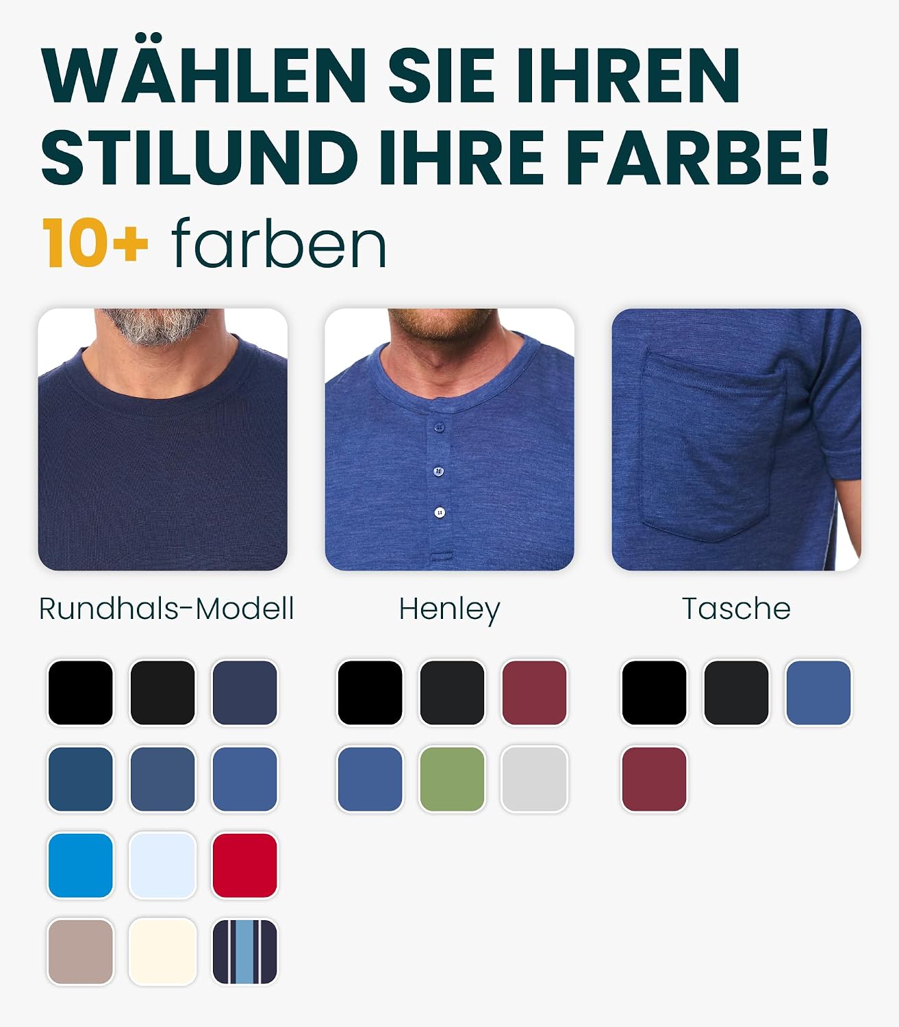 Thumbnail 2 de Merino T-Shirt Herren 165 g/m²