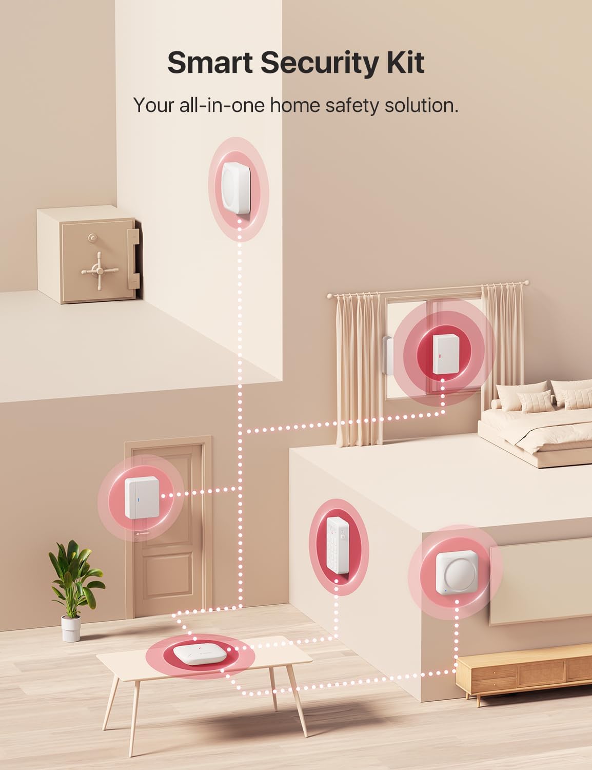 Thumbnail 1 de X-Sense AS08 smart home wireless security kit with Alexa, app alerts and 100 dB base station